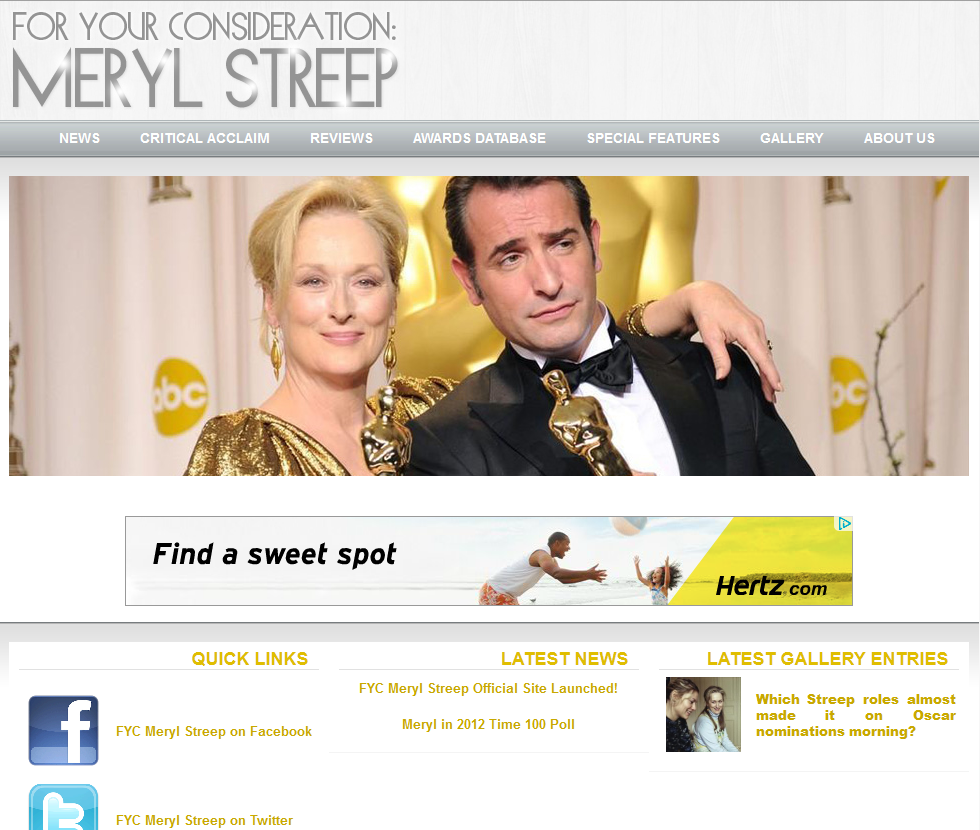 For Your Consideration Meryl Streep Fansite